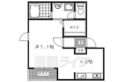 阪急京都本線 西院駅 徒歩13分の賃貸アパート 1階1Kの間取り