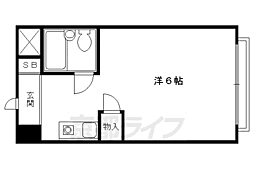 京都市営烏丸線 今出川駅 徒歩1分の賃貸マンション 3階1Kの間取り