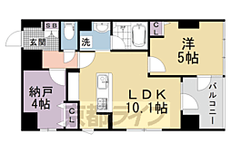 京都地下鉄東西線 二条城前駅 徒歩13分の賃貸マンション 3階1SLDKの間取り