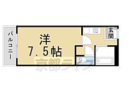 京福電気鉄道北野線 北野白梅町駅 徒歩5分の賃貸マンション 1階1Kの間取り
