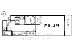 京福電気鉄道北野線 北野白梅町駅 徒歩16分の賃貸マンション 3階1Kの間取り