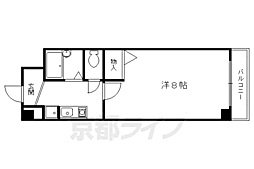 北白川モーリシャス 4階1Kの間取り