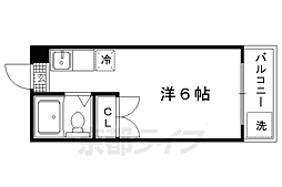 京福電気鉄道北野線 北野白梅町駅 徒歩5分の賃貸マンション 1階1Kの間取り