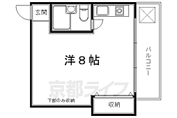 エル・ライン 3階ワンルームの間取り