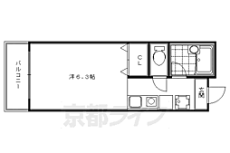 ヴィーグルヤマダ 4階1Kの間取り