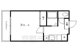 ショコラ松ヶ崎 1階1Kの間取り