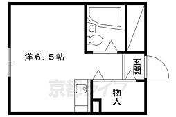 京福電気鉄道北野線 北野白梅町駅 徒歩15分の賃貸マンション 5階ワンルームの間取り