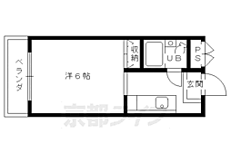 京福電気鉄道北野線 北野白梅町駅 徒歩15分の賃貸マンション 1階1Kの間取り