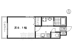 ブランドールＯ＆Ｎ 3階1Kの間取り