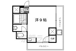 京都市営烏丸線 今出川駅 徒歩20分の賃貸マンション 4階ワンルームの間取り