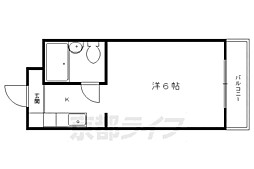 ドミトリーアルバ 5階1Kの間取り
