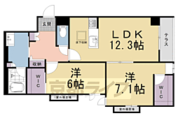 シャーメゾン三条東山 2LDKの間取図画像