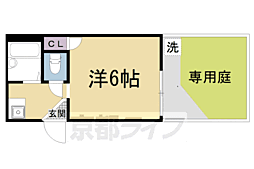 ソネット白川 1Kの間取図画像