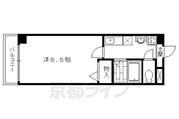 ボヌール北山 1Kの間取図画像