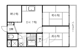 くめマンション 2DKの間取図画像