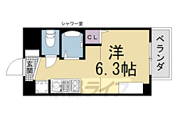 きんこん館 ワンルームの間取図画像