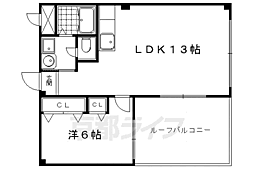 プチ・ドエル修学院 1LDKの間取図画像