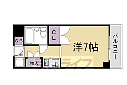 おおきに百万遍サニーアパートメント 1Kの間取図画像