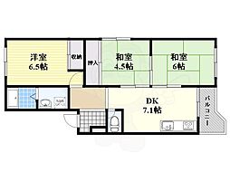 コーポスカイラーク 3DKの間取図画像