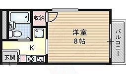 ハイツアサヒ 1Kの間取図画像