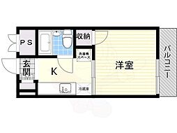 リリカルハウス 1Kの間取図画像