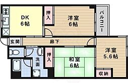 佐井寺ハイツ 3DKの間取図画像