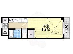 阪急京都本線 相川駅 徒歩7分の賃貸マンション 5階1Kの間取り
