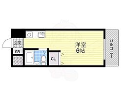 オラシオン山手 4階ワンルームの間取り