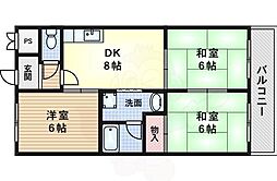 セフティーフジ 2階3DKの間取り