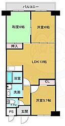 阪急京都本線 摂津市駅 徒歩7分の賃貸マンション 4階3LDKの間取り