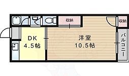 円山台ロイヤル 1DKの間取図画像