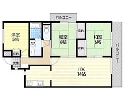 ファミール千里丘 3LDKの間取図画像