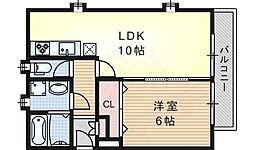 三井マンション 1LDKの間取図画像