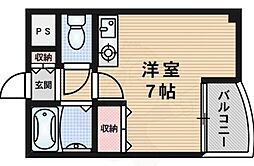 リーフマンション ワンルームの間取図画像
