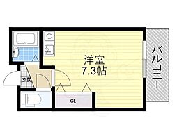 ヌーベル河南 ワンルームの間取図画像