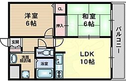 サンシェール千里 2LDKの間取図画像