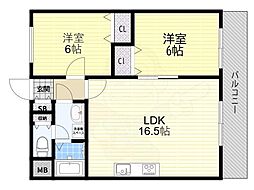 ベルアージュ高城 2LDKの間取図画像
