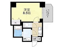 Sレジデンス千里丘 1Kの間取図画像