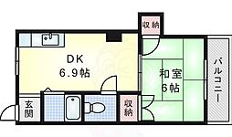 吉富ビル正雀プラザ 1DKの間取図画像