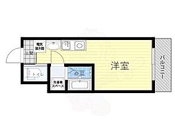 ヴィラほった ワンルームの間取図画像