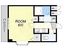 レジデンス南高浜 1Kの間取図画像