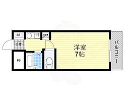 東昌第8ハイツA棟 1Kの間取図画像