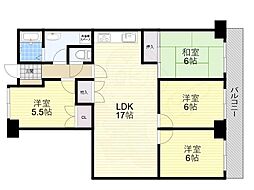 青葉丘マンション 4LDKの間取図画像