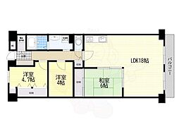 シャルム千里丘 3LDKの間取図画像