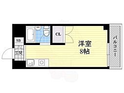 内本町しんぐるハイツ ワンルームの間取図画像
