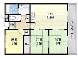 パークサイド山田 3LDKの間取図画像