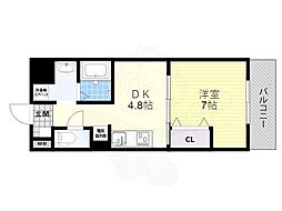 第17関根マンション 1DKの間取図画像