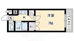 ギャレ豊津 1Kの間取図画像