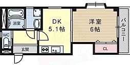 アイリス 1DKの間取図画像