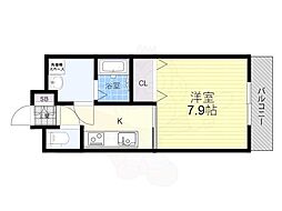 ちさと2 1Kの間取図画像